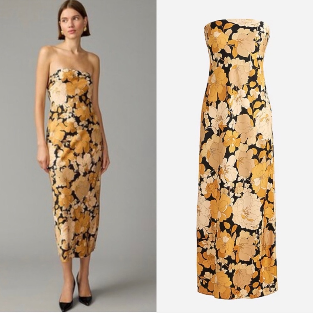J. Crew Collection Strapless Gwyneth Slip Dress in Luster Charmeuse Size 24